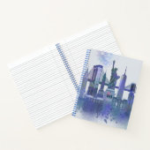 New York Skyline - Waterverf Blue Notitieboek (Binnen)
