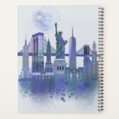 New York Skyline - Waterverf Blue Planner (Achterkant)