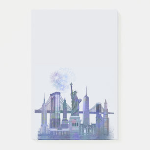 New York Skyline - Waterverf Blue Post-it® Notes