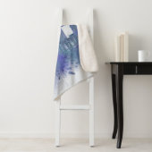 New York Skyline - Waterverf Blue Sherpa Deken (In situ)