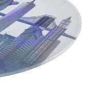 New York Skyline - Waterverf Blue Snijplank (Hoek)