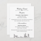 New York Skyline Wedding Details voor Uitnodiging (Voorkant / Achterkant)