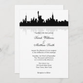 New York Skyline Wedding Invitations Kaart (Voorkant / Achterkant)