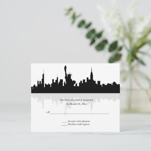New York Skyline Wedding RSVP (Staand voorkant)
