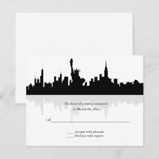 New York Skyline Wedding RSVP (Voorkant / Achterkant)