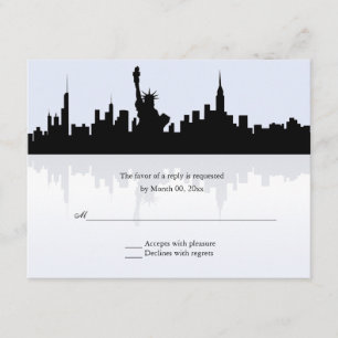 New York Skyline Wedding RSVP Kaartje