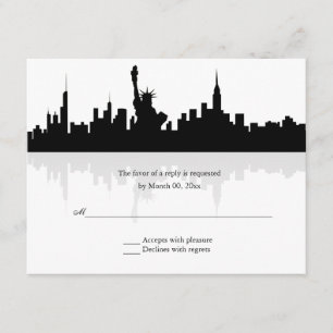 New York Skyline Wedding RSVP Kaartje