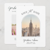 New York Skyline Wedding Save the Date Kaart (Voorkant / Achterkant)