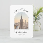New York Skyline Wedding Save the Date Kaart (Staand voorkant)