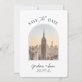 New York Skyline Wedding Save the Date Kaart