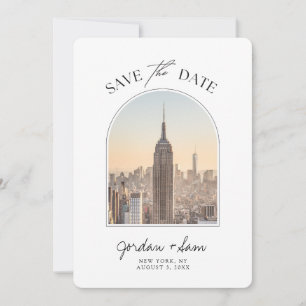 New York Skyline Wedding Save the Date Kaart