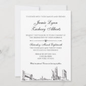 New York Skyline Wedding Uitnodiging (Voorkant)