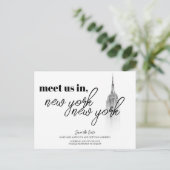 NEW YORK SKYLINE ZWART-WIT BEWAAR DE DATUM BRIEFKAART (Staand voorkant)