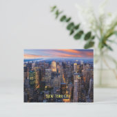 New York Skyscrapers in Dusk Briefkaart (Staand voorkant)