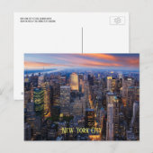 New York Skyscrapers in Dusk Briefkaart (Voorkant / Achterkant)