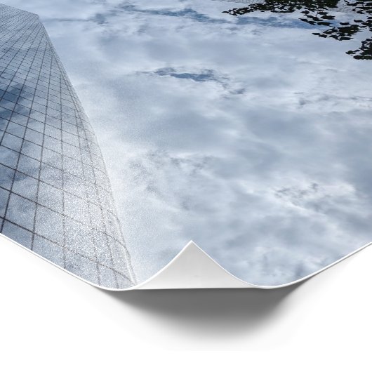 New York Skyscrapers with clouds artistic photo Foto Afdruk (Hoek)