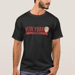 New York Softball Coach Team Retro Softbal T-shirt