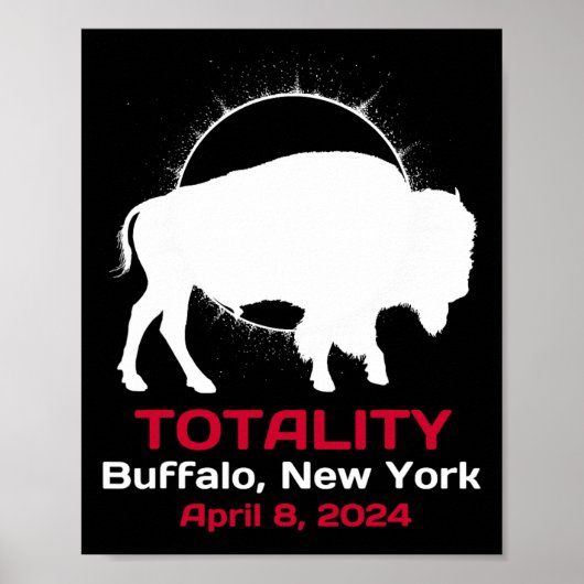 New York Solar Eclipse Totaliteit April 8 2024 Poster (Voorkant)
