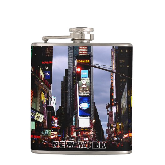 New York Souvenir Flask Times Square Souvenir Flas Heupfles (Voorkant)