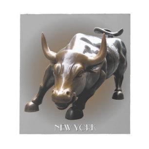 New York Souvenir Notepad Bull Statue Gifts Notitieblok