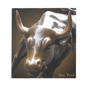 New York Souvenir Notepad Bull Statue Gifts Notitieblok
