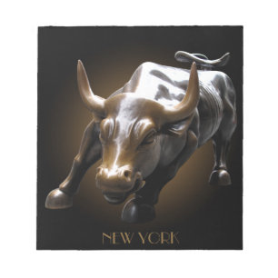 New York Souvenir Notepad Bull Statue Gifts Notitieblok