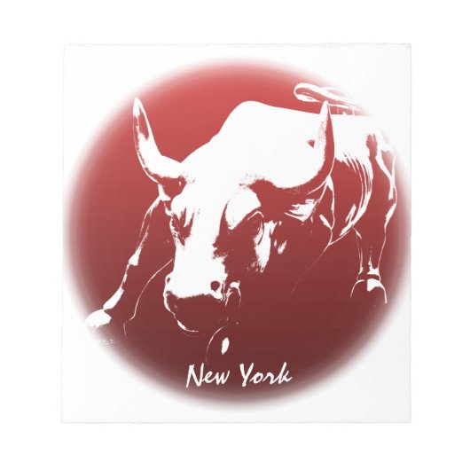 New York Souvenir Notepad Cool Bull Statue-laptop Notitieblok (Voorkant)