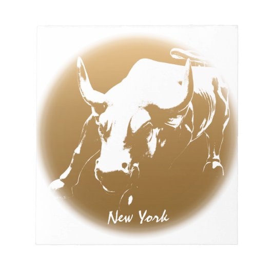 New York Souvenir Notepad Cool Bull Statue-laptop Notitieblok (Voorkant)