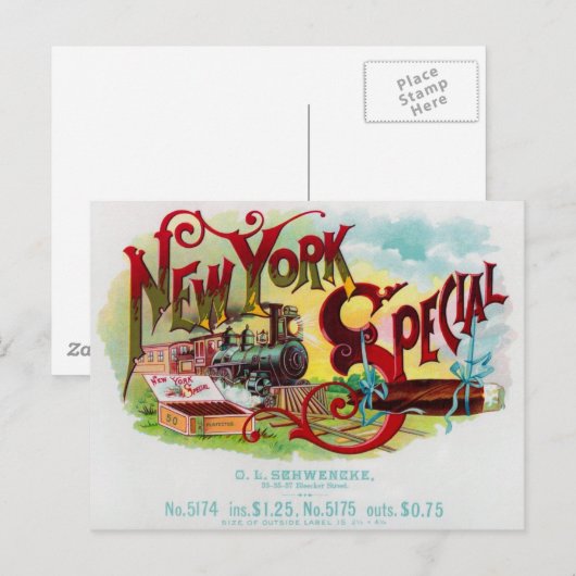New York Special  Sigar Label Briefkaart (Voorkant / Achterkant)
