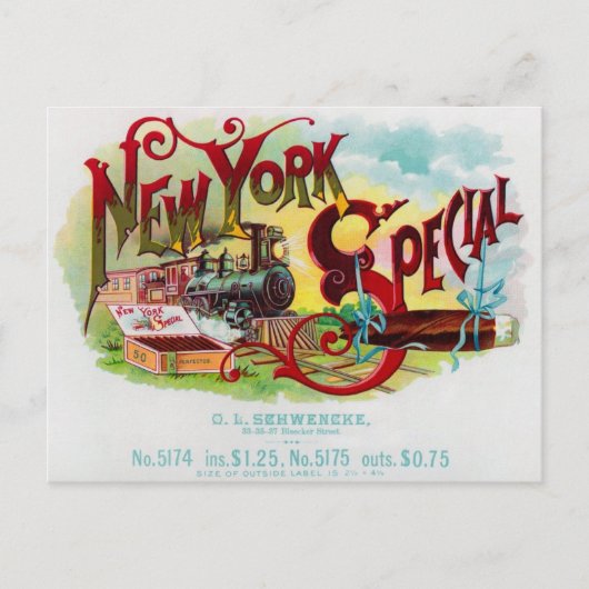 New York Special  Sigar Label Briefkaart (Voorkant)