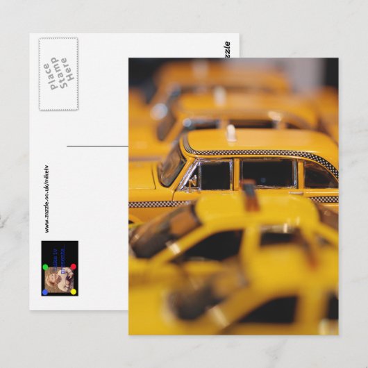 New York Speelgoed Taxis Briefkaart (Voorkant / Achterkant)