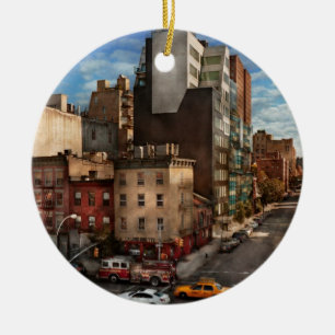 New York - Stad - De hoek van 10th Ave & W 18th Keramisch Ornament