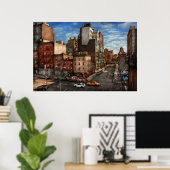 New York - Stad - De hoek van 10th Ave & W 18th Poster (Thuiskantoor)