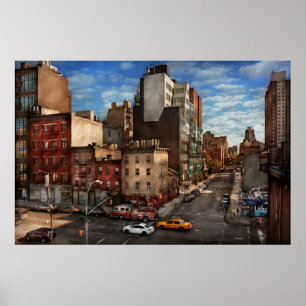 New York - Stad - De hoek van 10th Ave & W 18th Poster