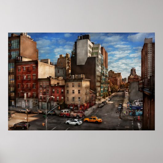 New York - Stad - De hoek van 10th Ave & W 18th Poster (Voorkant)