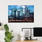 New York - Stad - Hudson River Park - Downtown Poster (Thuiskantoor)