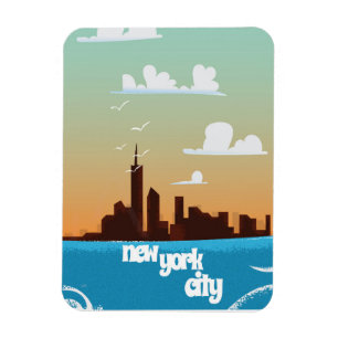 New York stad vintage reisposter Magneet