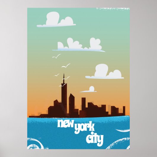 New York stad vintage reisposter Poster (Voorkant)