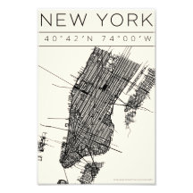 New York Stadkaart Poster – Minimalistische Straat