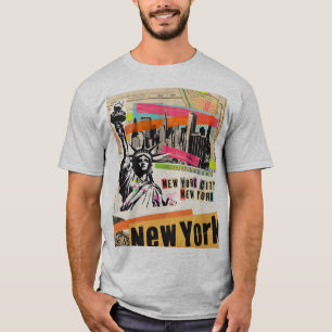 New York stadslandschap Reis Magazine Pop Art Coll T-shirt