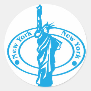New York Stamp Ronde Sticker
