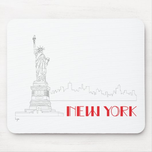New-York, Standbeeld-van-de-Vrijheid Cool Muismat (Voorkant)