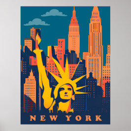 New York, Standbeeld van de Vrijheid, Reizen Poster