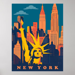 New York, Standbeeld van de Vrijheid, Reizen Poster
