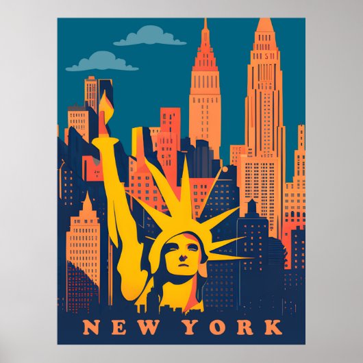 New York, Standbeeld van de Vrijheid, Reizen Poster (Voorkant)