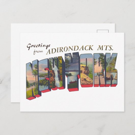 New York State Adirondack Mts Briefkaart (Voorkant / Achterkant)