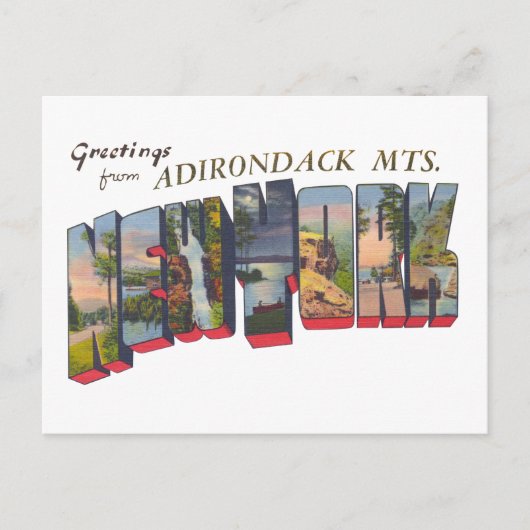 New York State Adirondack Mts Briefkaart (Voorkant)