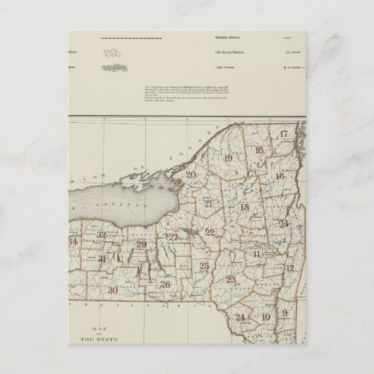 New York State atlas Briefkaart (Voorkant)