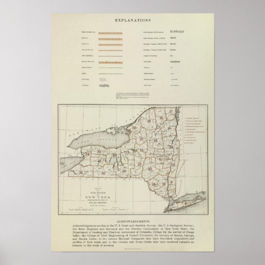 New York State atlas Poster (Voorkant)