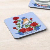 New York State Bird and Flower Bier Onderzetter (Linkerzijde)